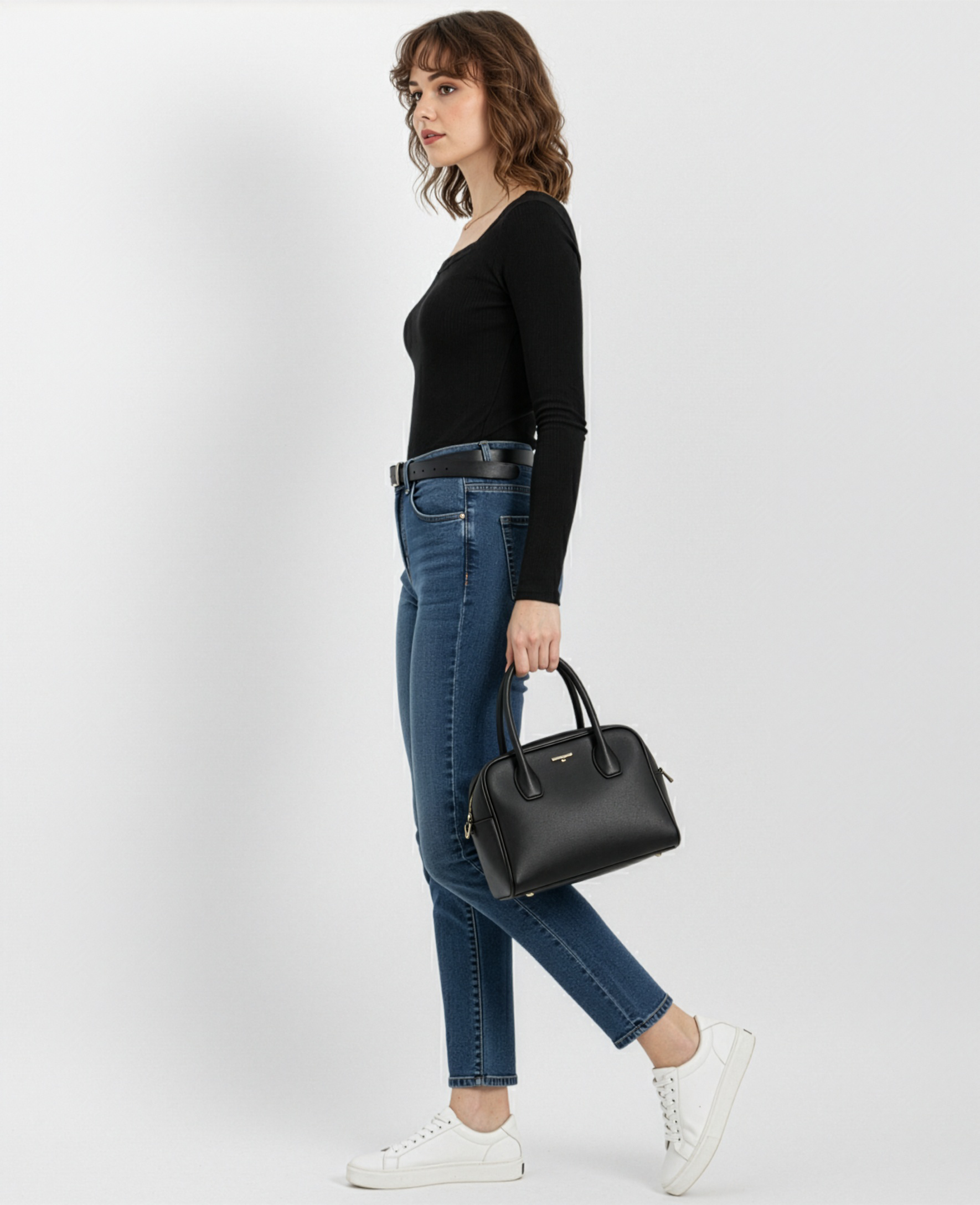 Kare Yaka Dantelli Kaşkorse Bluz - Siyah - Görsel 7