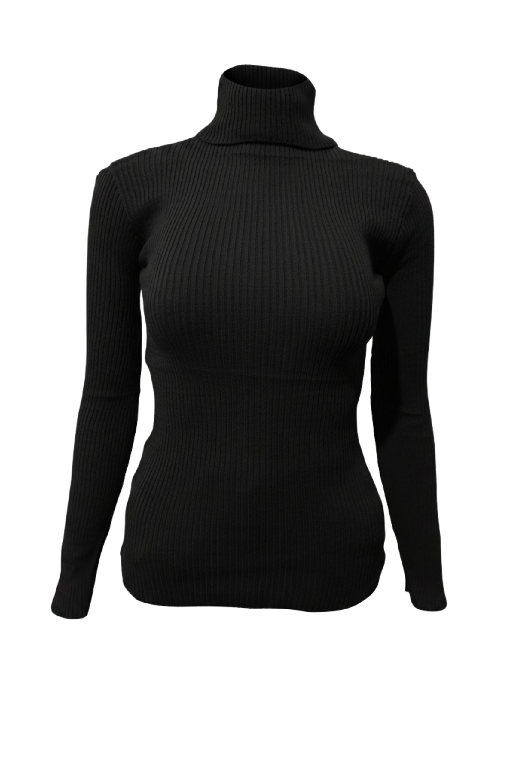 Kadın Siyah Boğazlı Triko Kazak - Görsel 3