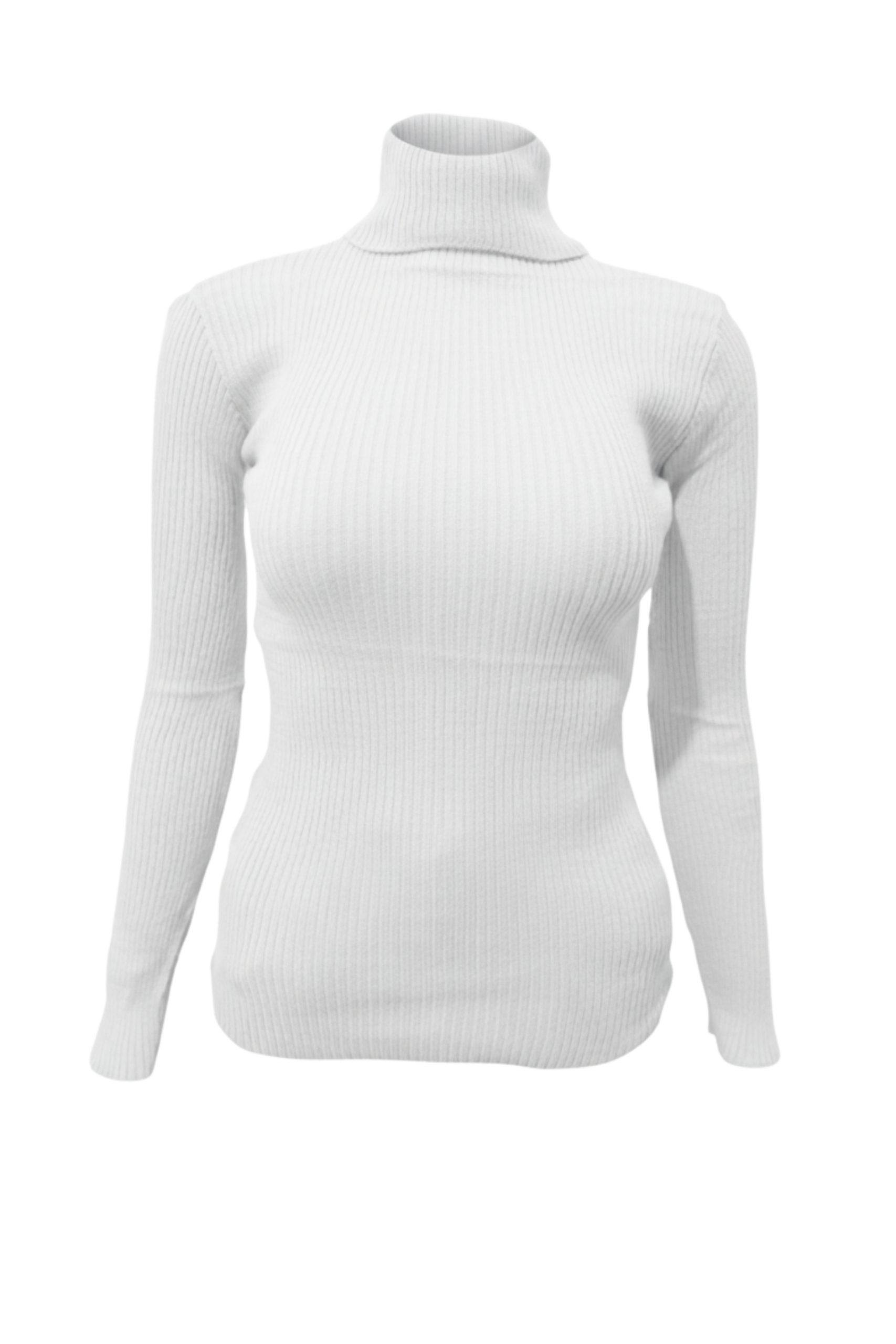 Kadın Beyaz Boğazlı Triko Kazak - Görsel 3