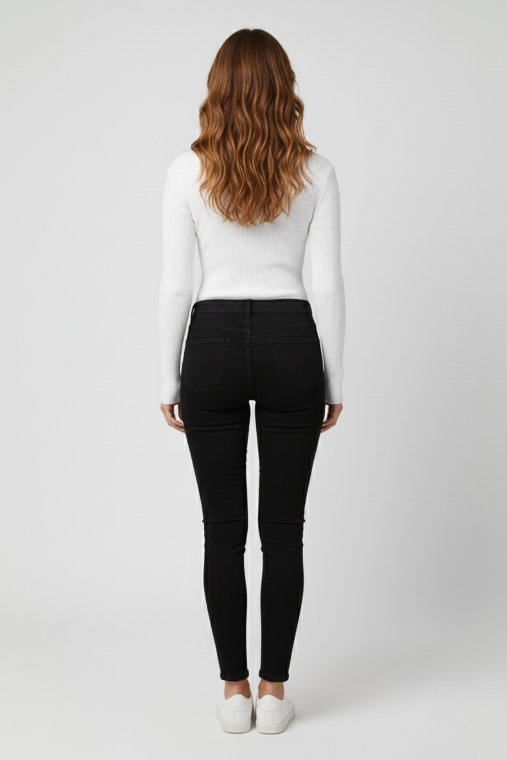 Kadın Beyaz Boğazlı Triko Kazak - Görsel 2