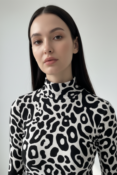 Kadın Zebra Desen Sandy Bluz