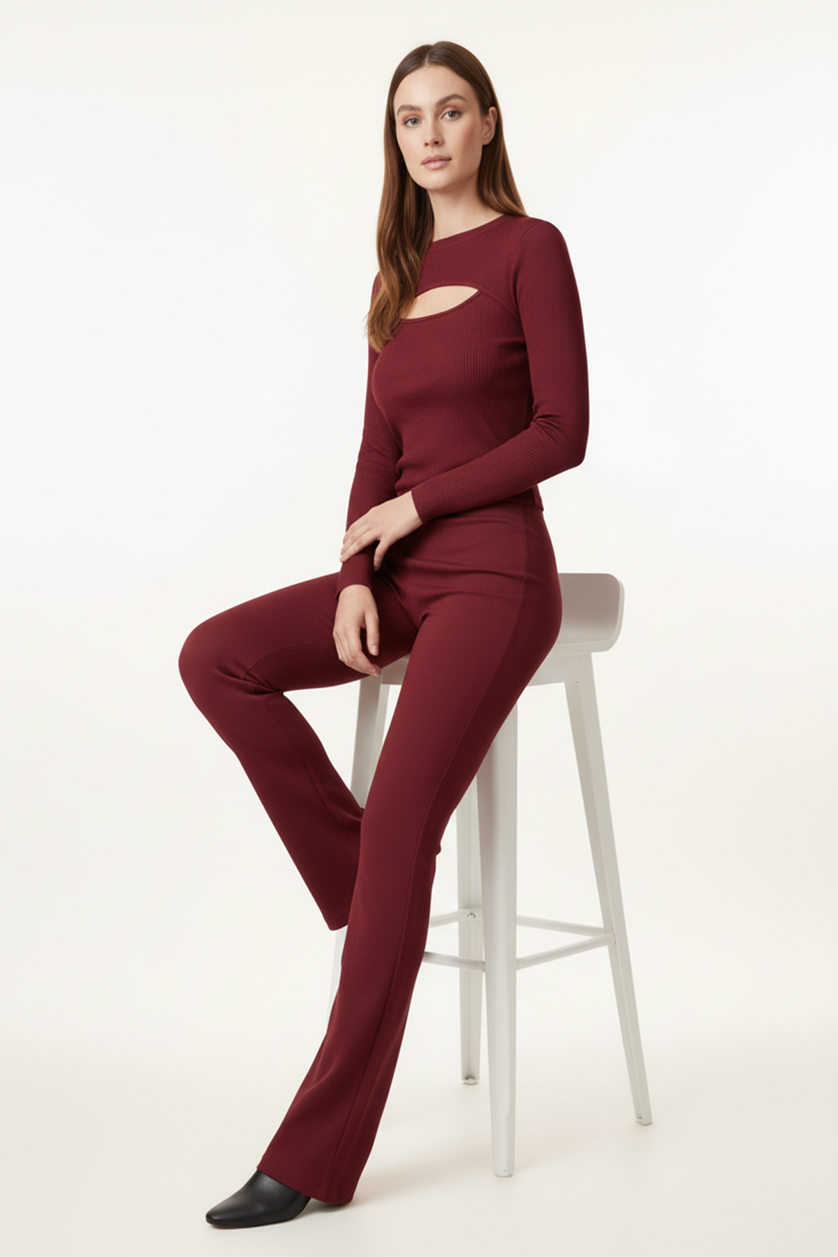 Kadın Kırmızı Göğüs Pencere İkili Takım - Görsel 5