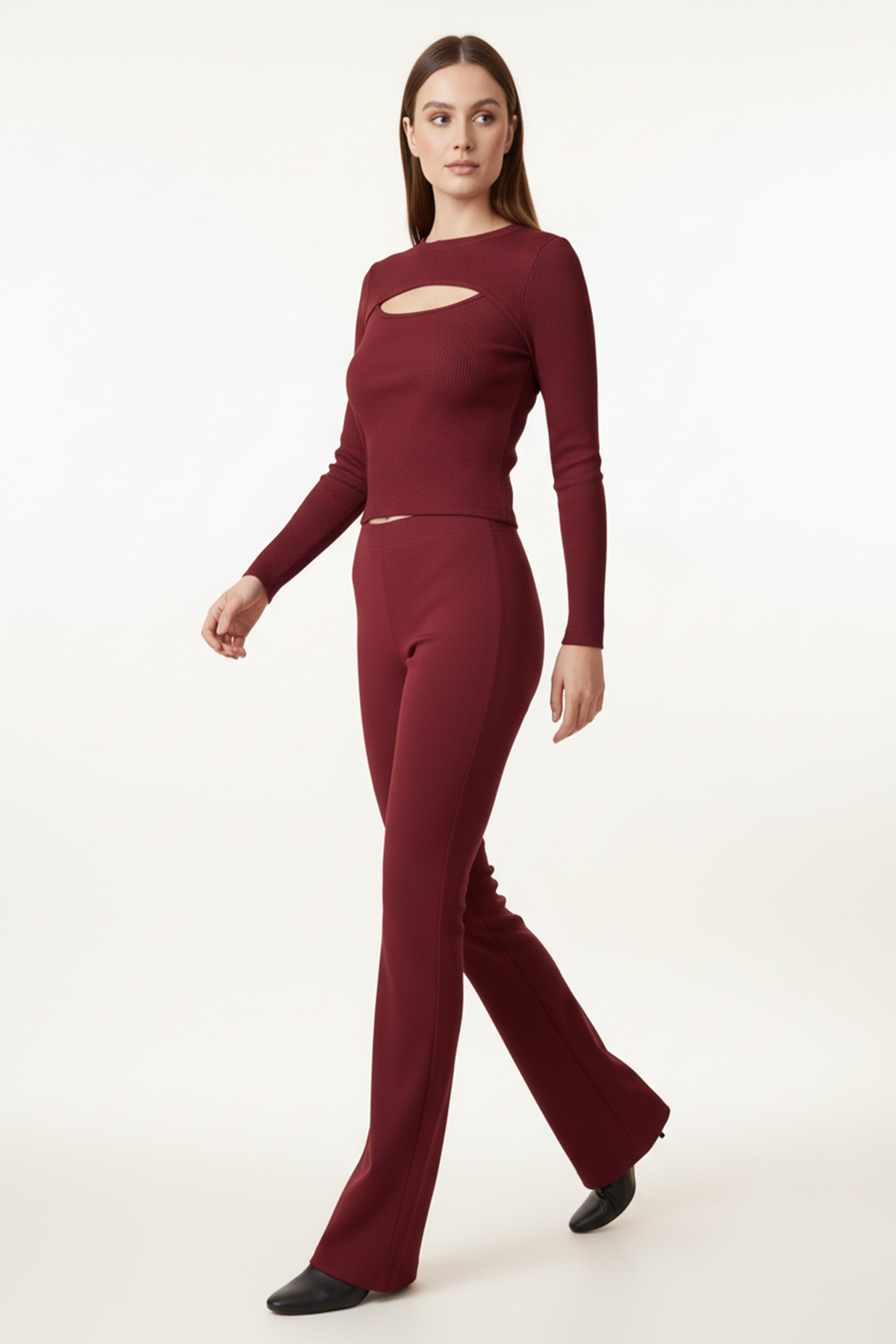 Kadın Kırmızı Göğüs Pencere İkili Takım - Görsel 7