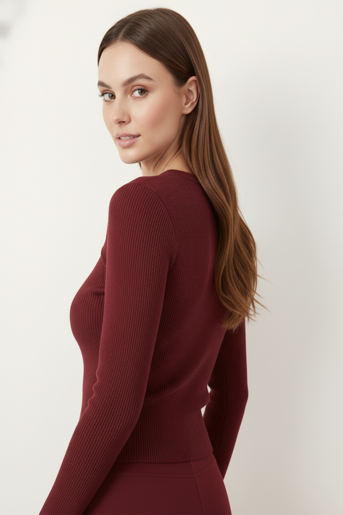 Kadın Kırmızı Göğüs Pencere İkili Takım - Görsel 8