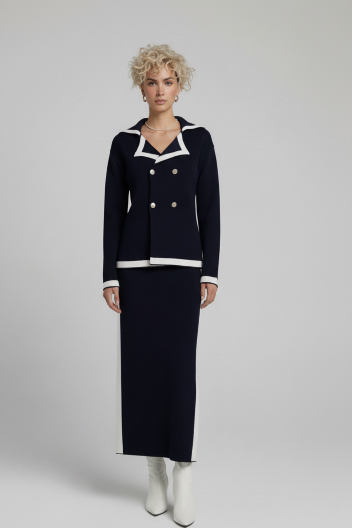 Kadın Triko Ceket Etek İkili Takım - Görsel 2