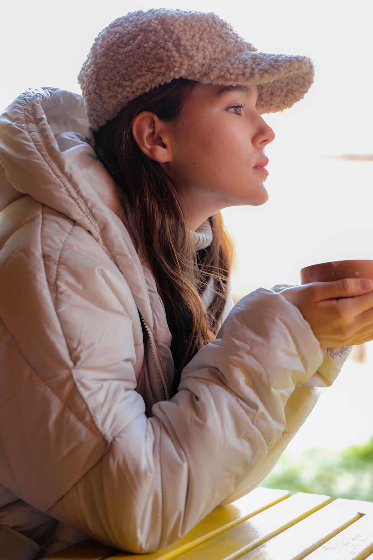 Kapitone Kumaş Fermuarlı Oversize Salaş Kadın Mont - Görsel 3