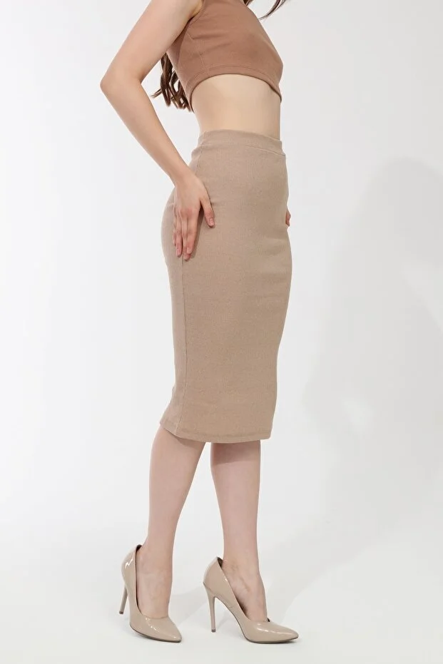 Kadın Taş Renk Kaşkorse Kalem Etek - Görsel 8