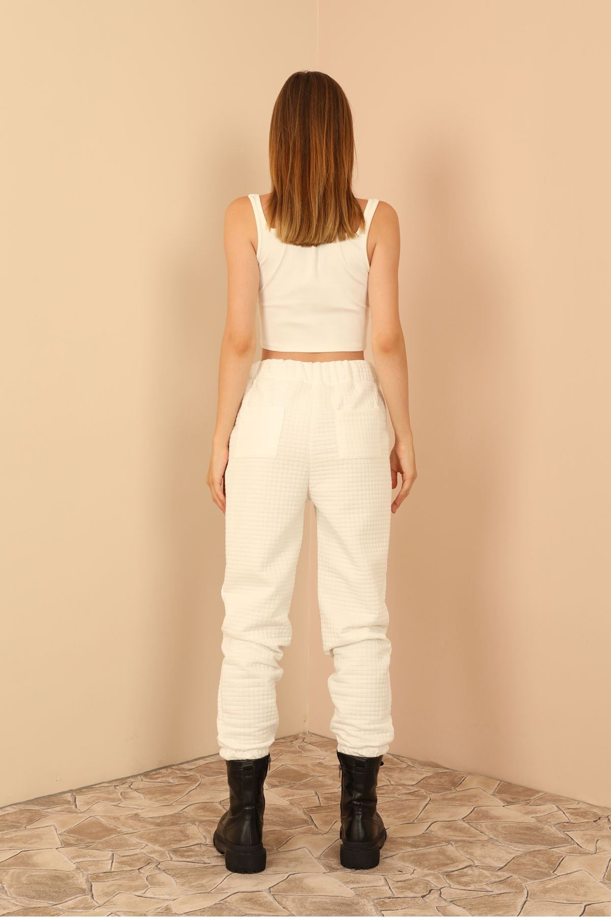 Kadın Ekru Pantolon Dört Mevsim - Görsel 6