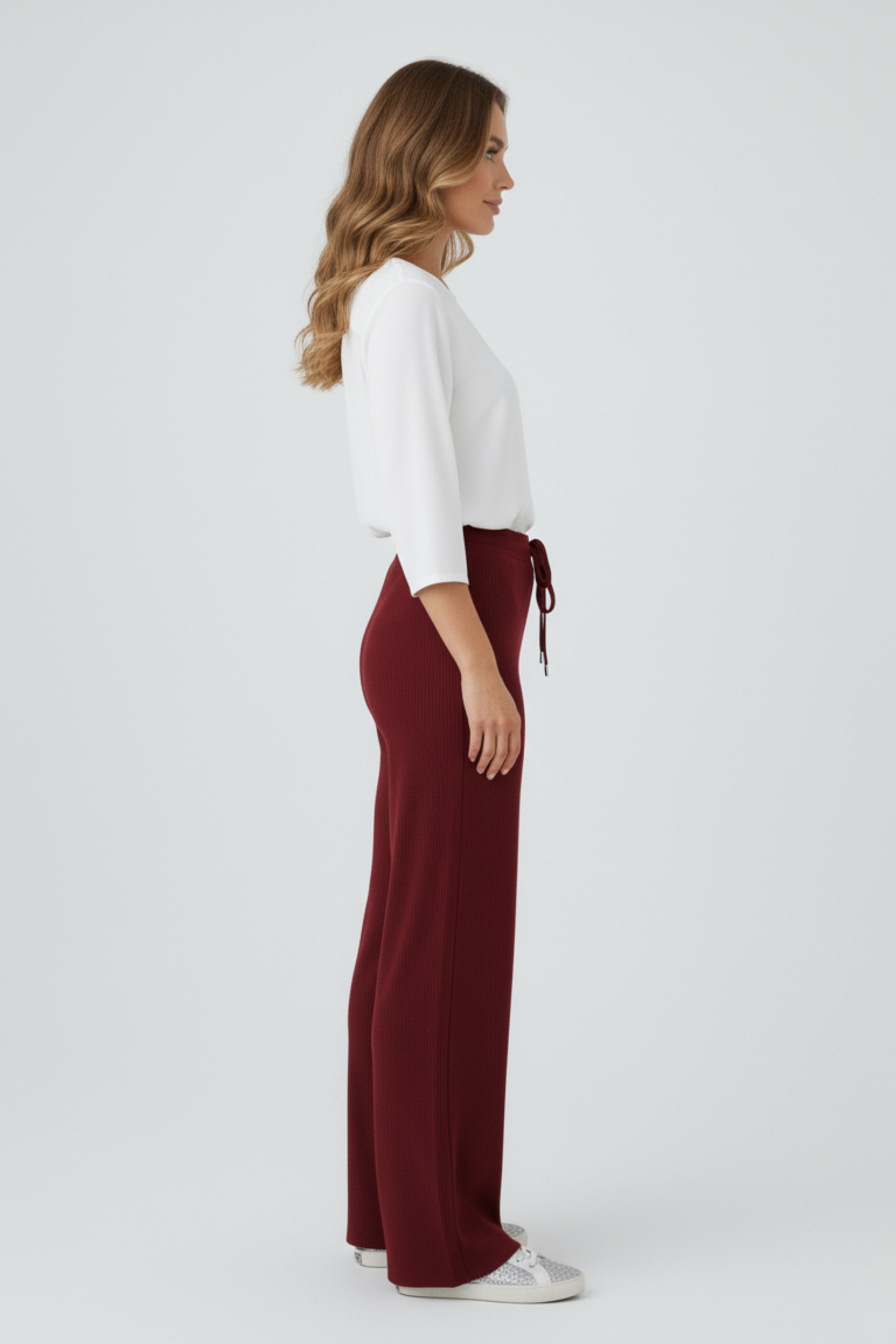 Kadın Modern Bordo Pantolon - Görsel 3