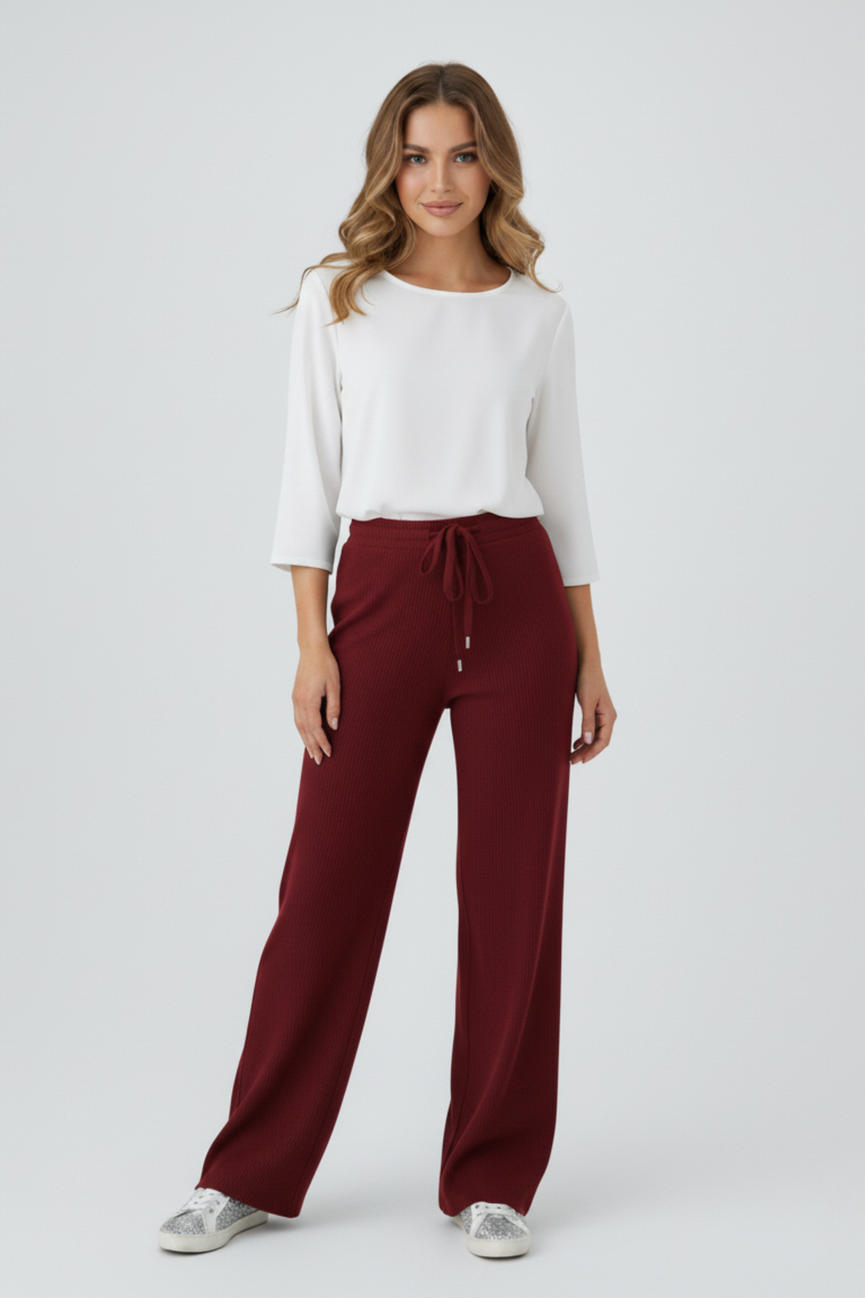 Kadın Modern Bordo Pantolon - Görsel 2