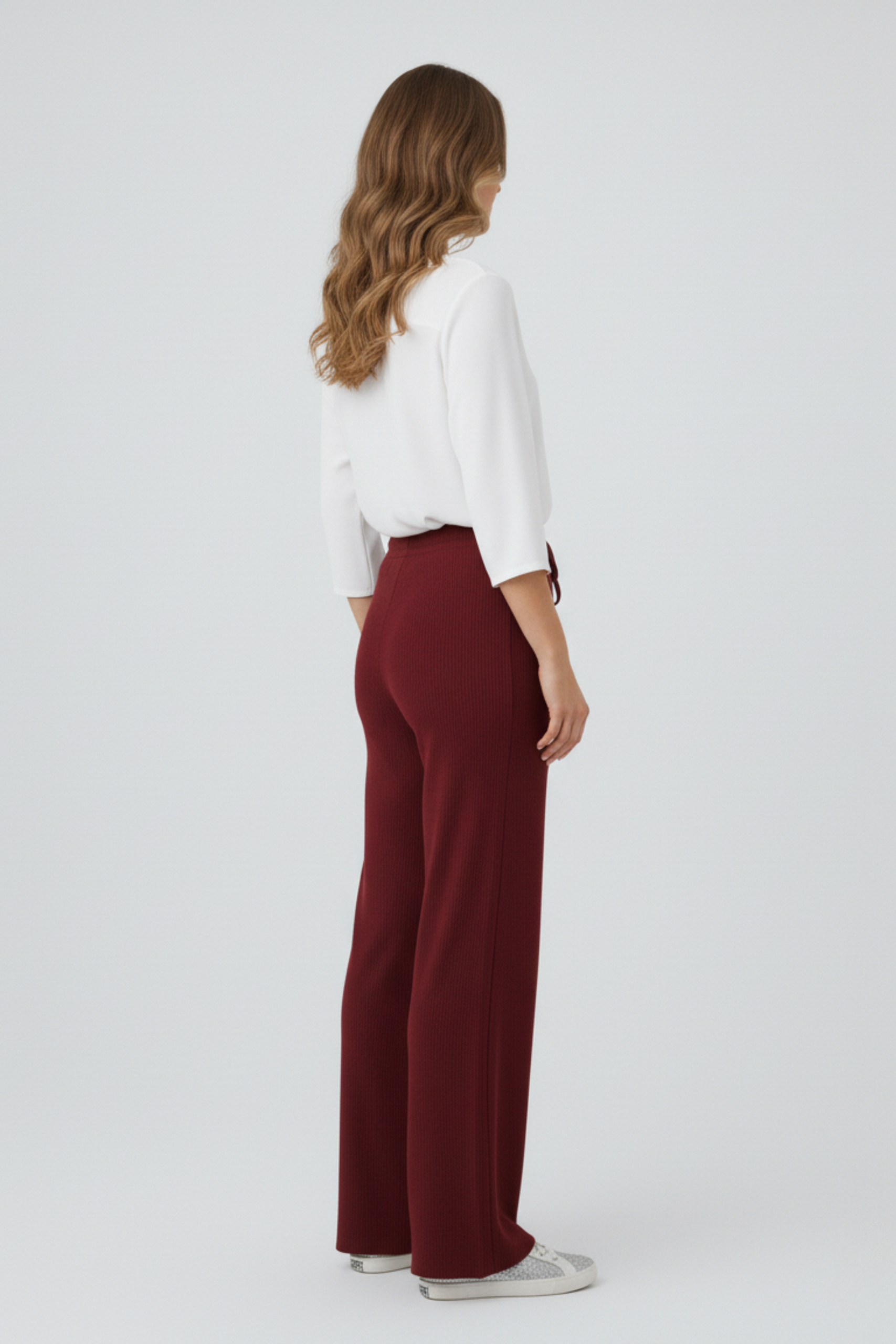 Kadın Modern Bordo Pantolon - Görsel 5