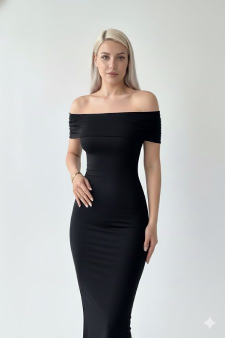 Kadın Madonna Yaka Sandy Elbise