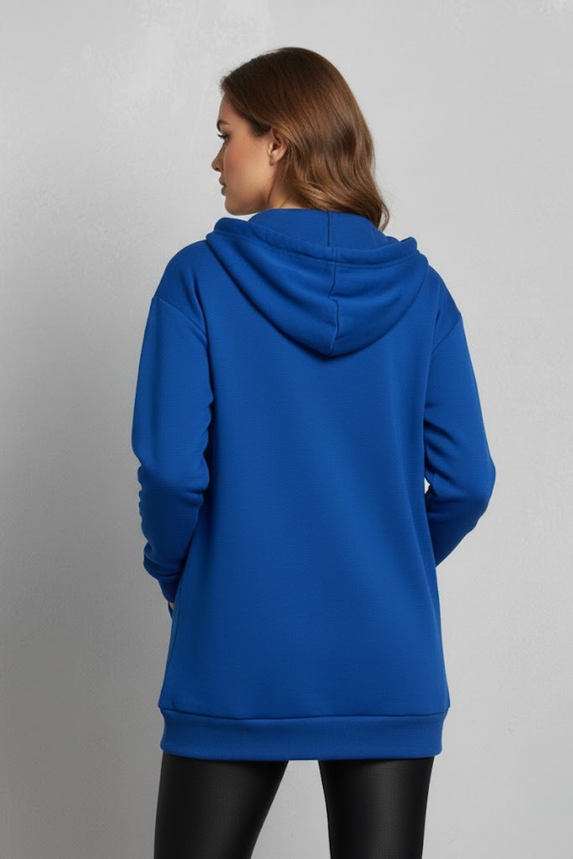 Unisex Saks Mavi Oversize Kalıp 2 İplik Kapüşonlu Fermuarlı Sweatshirt Ceket Hırka 7 Unisex Saks Mavi Oversize Kalıp 2 İplik Kapüşonlu Fermuarlı Sweatshirt Ceket Hırka - Görsel 7