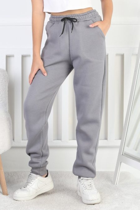 Şardonlu 3 İplik Düz Kız Çocuk Eşofman Altı