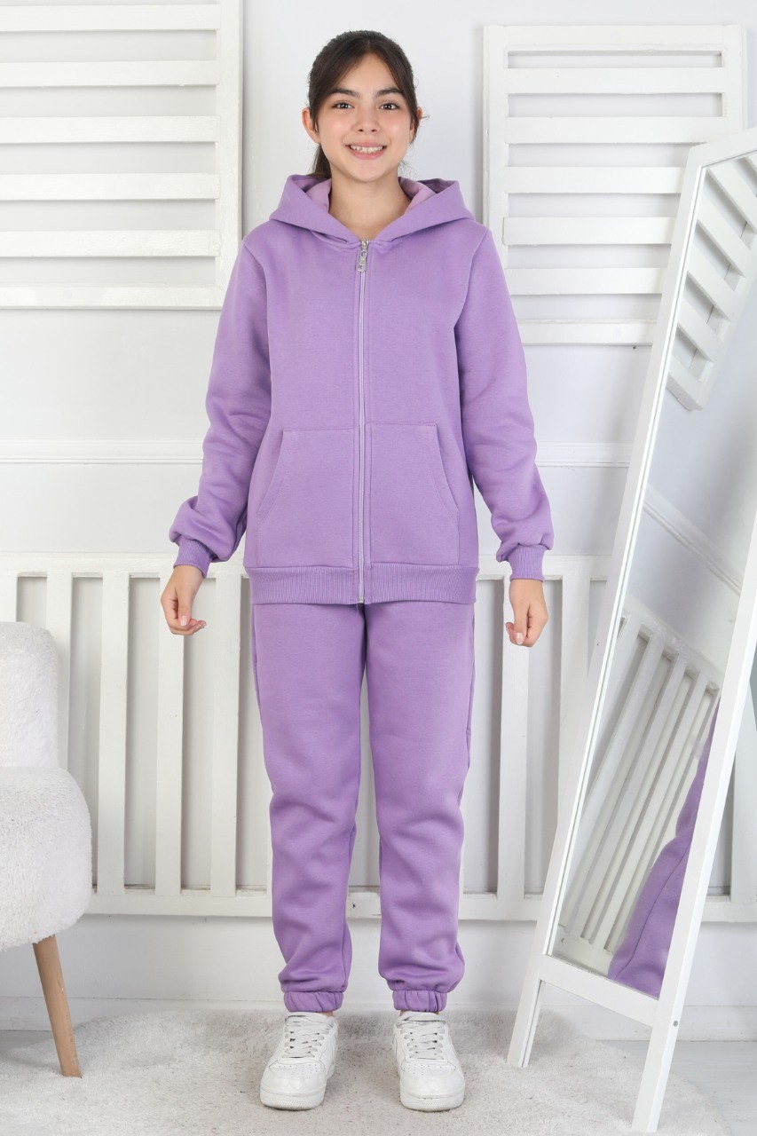 Şardonlu 3 İplik Kapşonlu Kız Çocuk Takım 1 Şardonlu 3 İplik Kapşonlu Kız Çocuk Takım