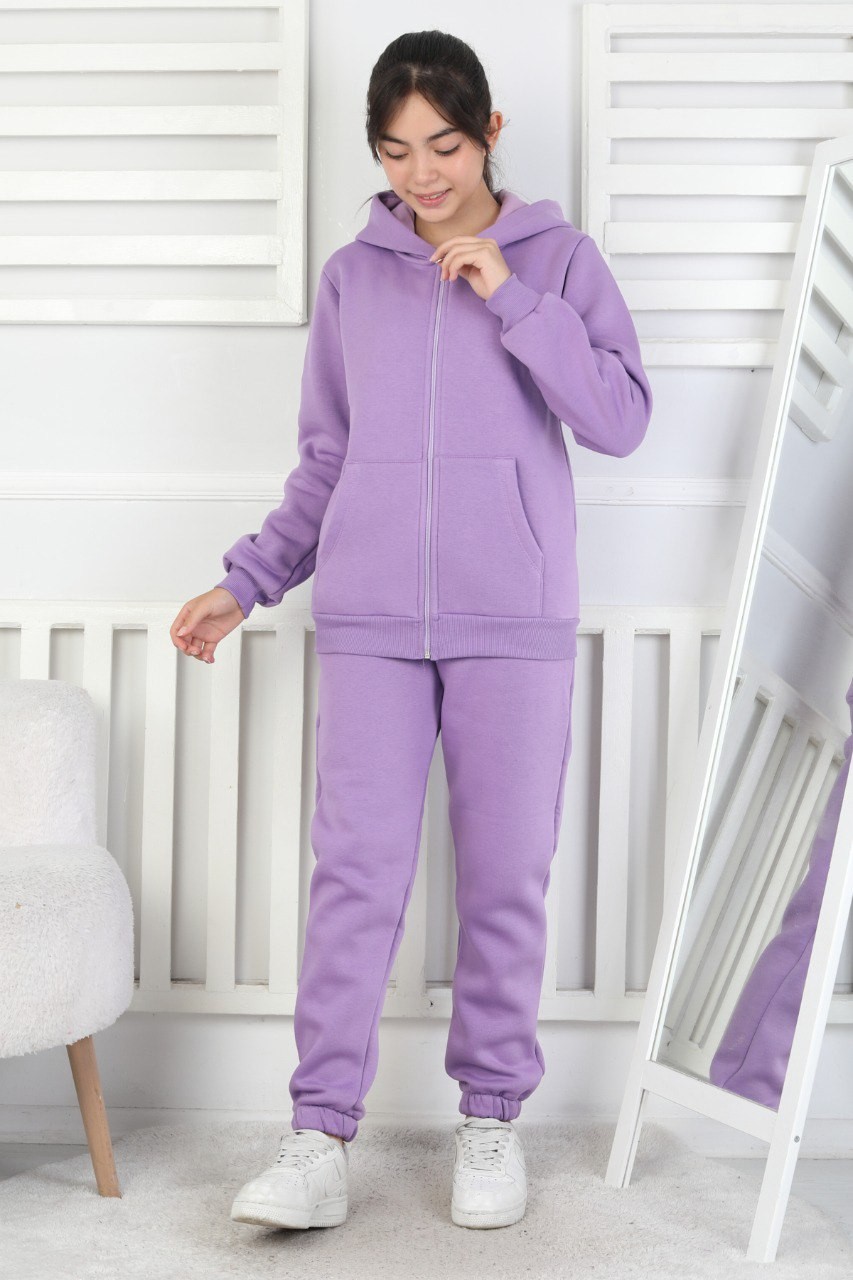 Şardonlu 3 İplik Kapşonlu Kız Çocuk Takım 2 Şardonlu 3 İplik Kapşonlu Kız Çocuk Takım - Görsel 2