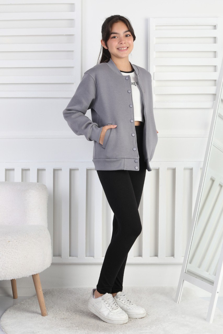 Şardonlu 3 İplik Çıtçıtlı Kız Çocuk Sweatshirt 3 Şardonlu 3 İplik Çıtçıtlı Kız Çocuk Sweatshirt - Görsel 3