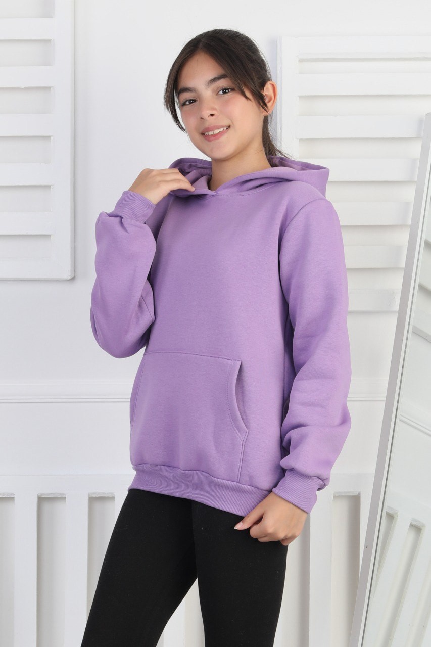 Şardonlu 3 İplik Kapşonlu Kız Çocuk Sweatshirt 2 Şardonlu 3 İplik Kapşonlu Kız Çocuk Sweatshirt - Görsel 2