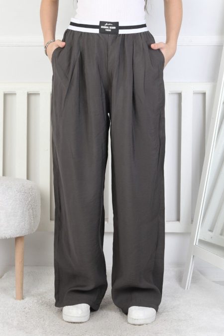 Bol Paça Kız Çocuk Antrasit Eşofman Altı