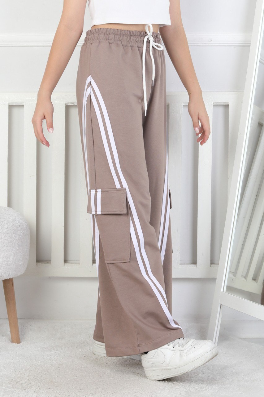 Kargo Cepli Bol Paça Kız Çocuk Kahverengi Eşofman Altı 1 Kargo Cepli Bol Paça Kız Çocuk Kahverengi Eşofman Altı