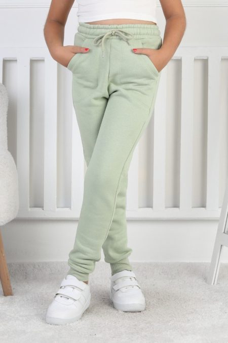 Şardonlu 3 İplik Düz Kız Çocuk Eşofman Altı