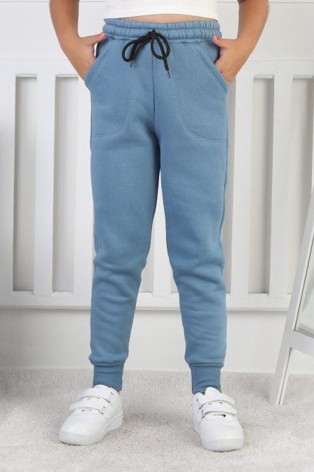 Şardonlu 3 İplik Düz Kız Çocuk Eşofman Altı