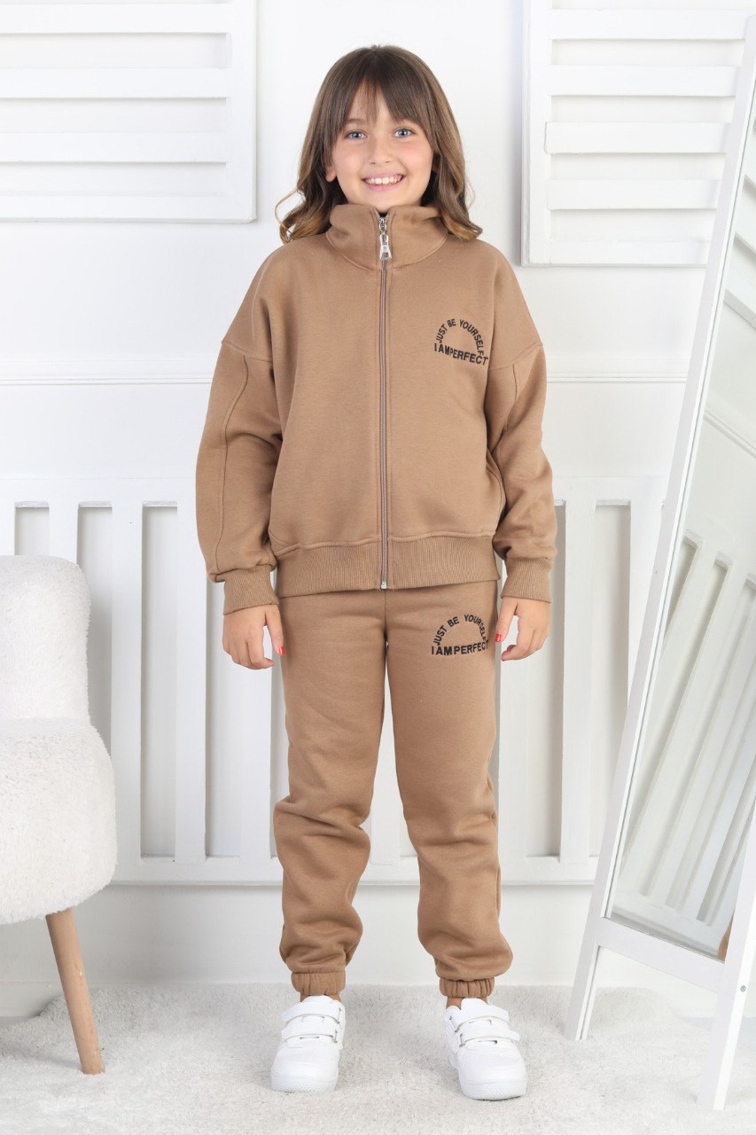 Üç İplik Fermuarlı Baskılı Kız Çocuk Takım 3 Üç İplik Fermuarlı Baskılı Kız Çocuk Takım - Görsel 3