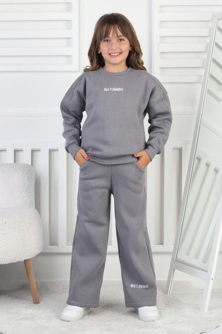 Üç İplik Baskılı Kız Çocuk Takım