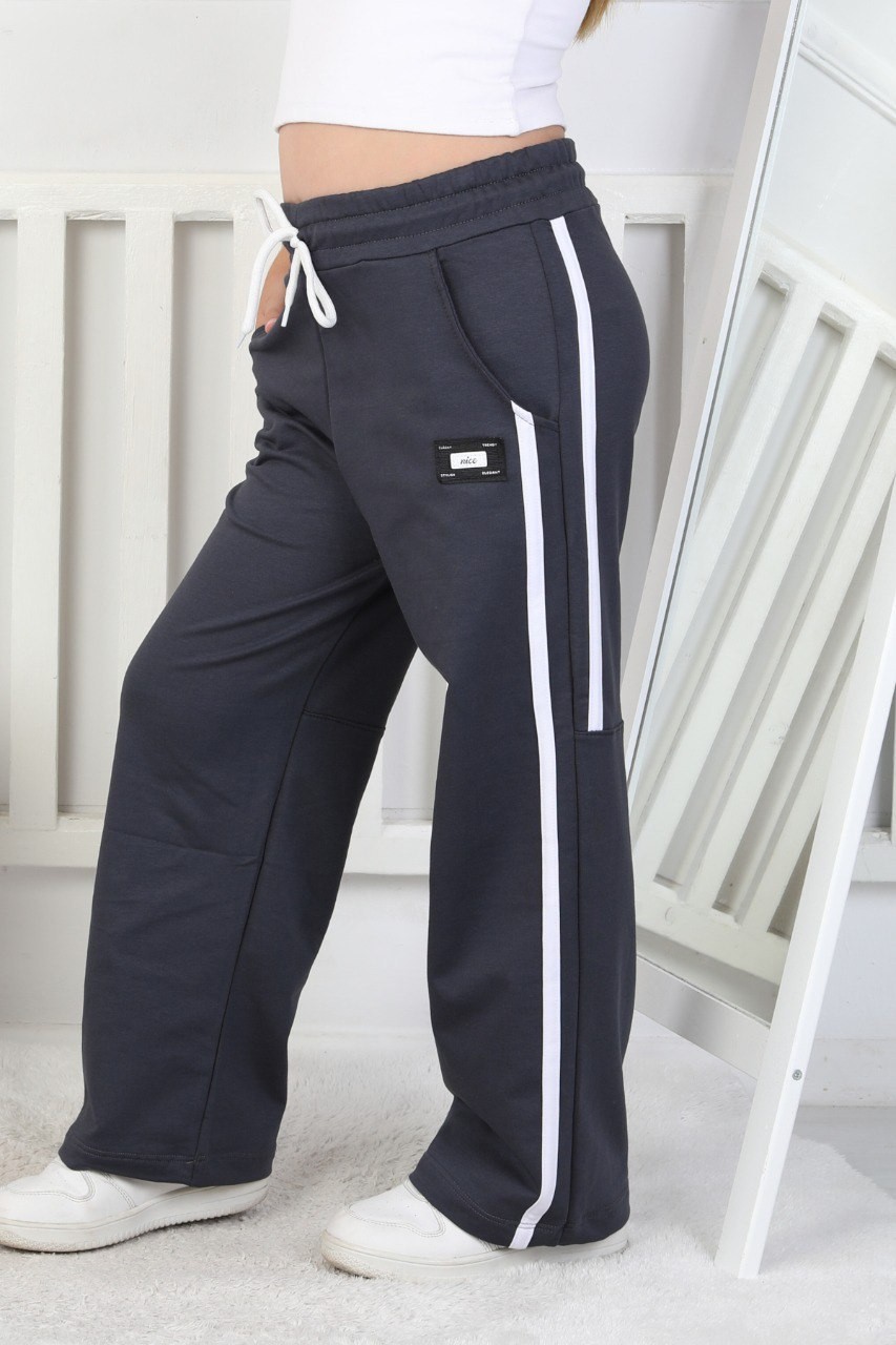 İki İplik Bol Paça Dik Çizgili Kız Çocuk Eşofman Altı 2 İki İplik Bol Paça Dik Çizgili Kız Çocuk Eşofman Altı - Görsel 2