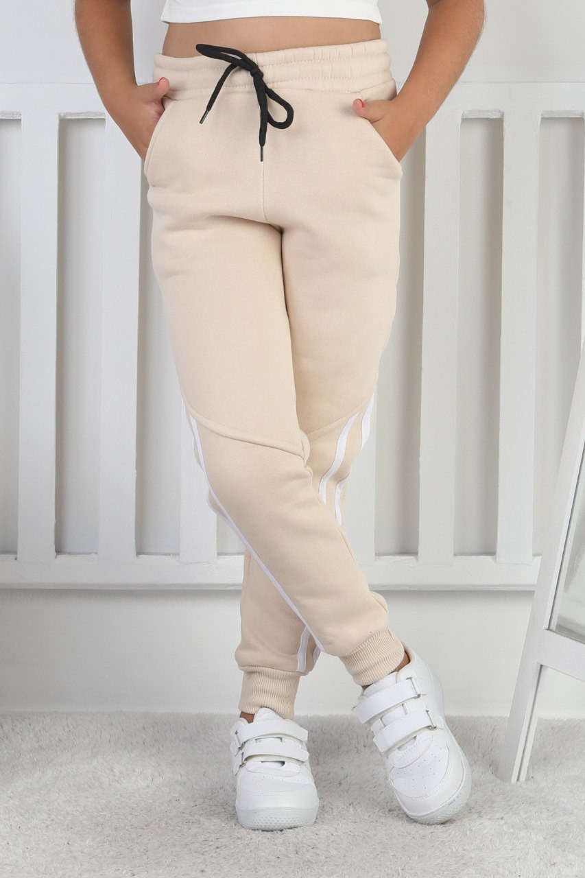 Üç İplik Şardonlu Dar Paça Kız Çocuk Eşofman Altı 2 Üç İplik Şardonlu Dar Paça Kız Çocuk Eşofman Altı - Görsel 2