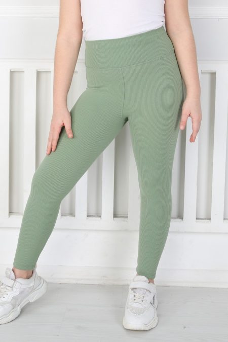 Dar Paça Birinci Kalite Fitilli Kumaş Yeşil Tayt