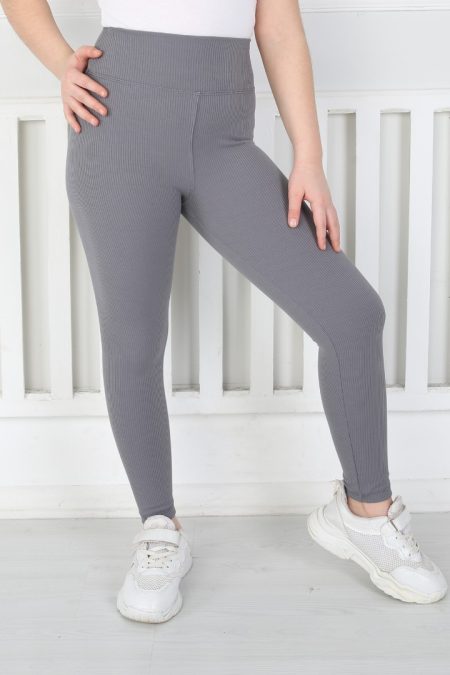 Dar Paça Birinci Kalite Fitilli Kumaş Antrasit Kız Çocuk Günlük Tayt