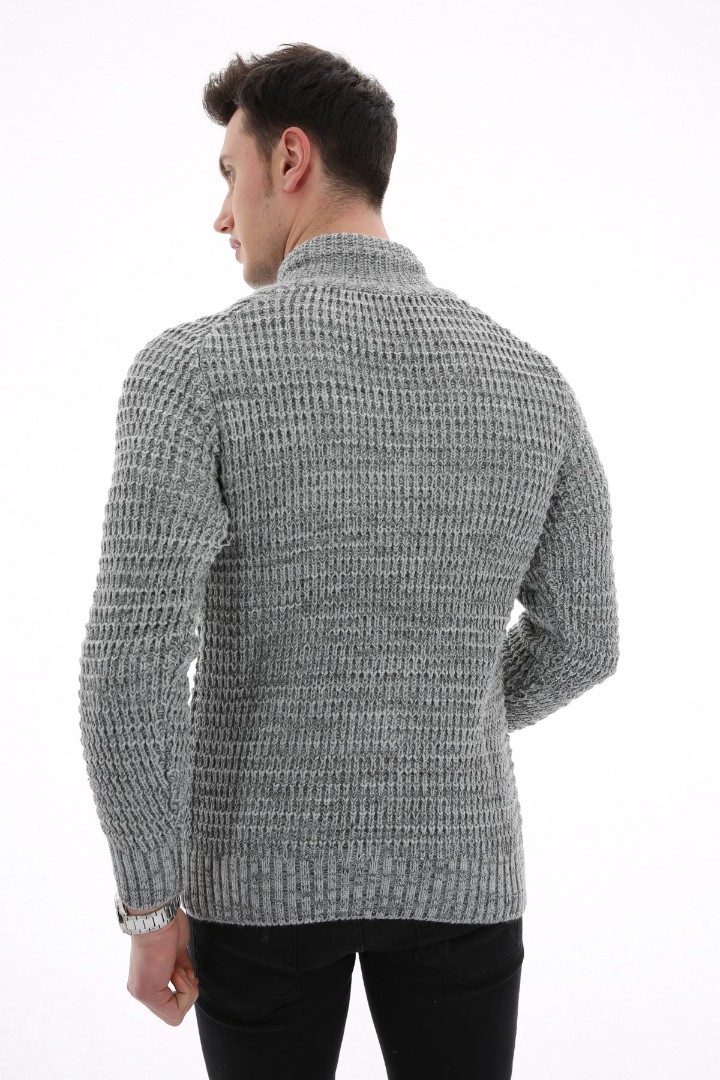 Degaje Yaka Kalın Kışlık Erkek Günlük Triko Kazak 2 Degaje Yaka Kalın Kışlık Erkek Günlük Triko Kazak - Görsel 2