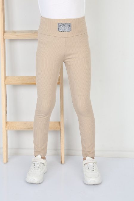 Fitilli Şardonlu Vizon Kız Çocuk Günlük Tayt