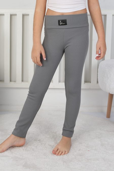 Şardonlu Fitilli Kumaş Arma Detaylı Kız Çocuk Günlük Tayt