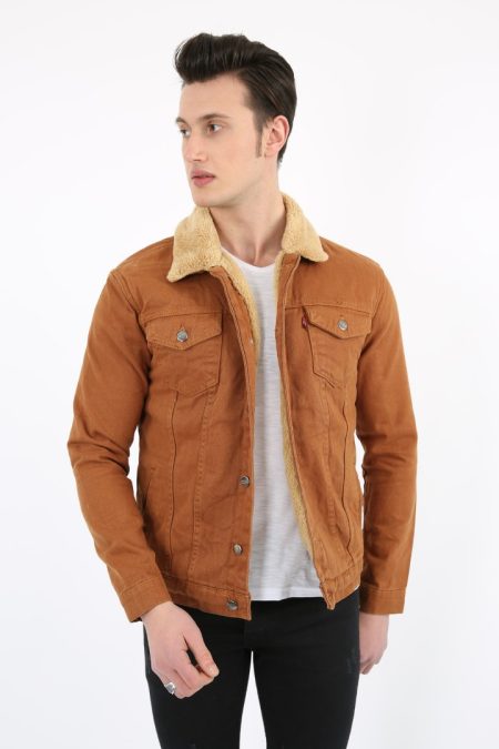 İçi Kürklü Çıtçıt Düğmeli Kalın Spor Erkek Günlük Kot Mont