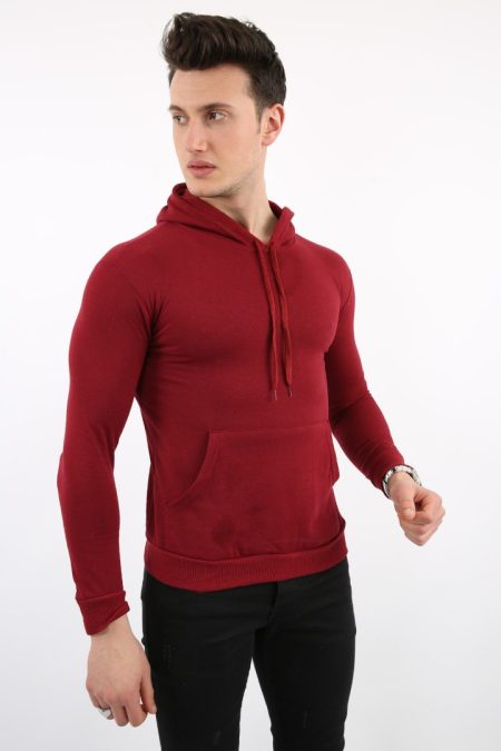 İki İplik Kapşonlu Kanguru Cepli Erkek Günlük Sweatshirt