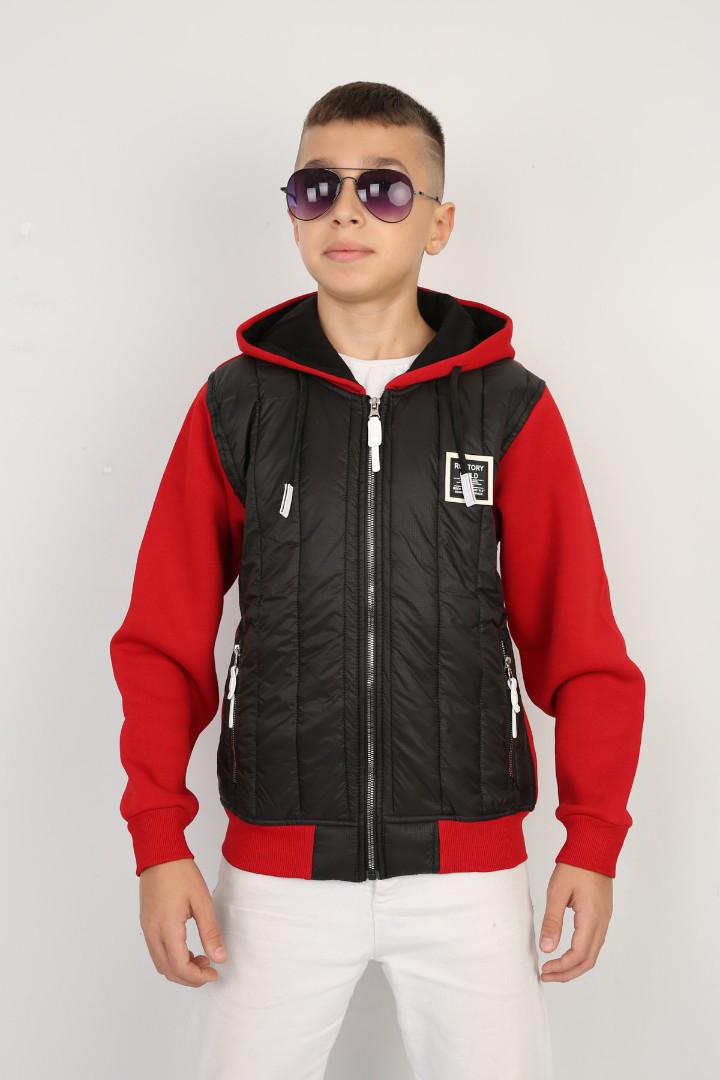 Üç İplik Kapşonlu Fermuarlı İçi Termal Erkek Çocuk Günlük Sweatshirt 1 Üç İplik Kapşonlu Fermuarlı İçi Termal Erkek Çocuk Günlük Sweatshirt