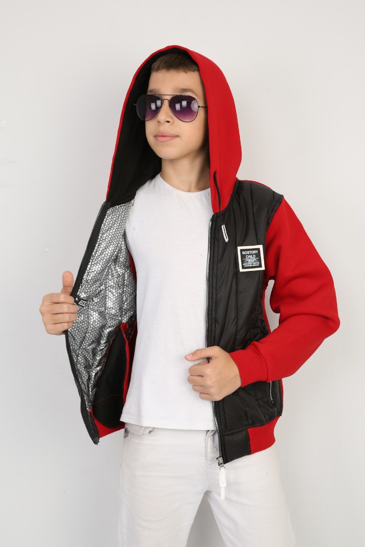 Üç İplik Kapşonlu Fermuarlı İçi Termal Erkek Çocuk Günlük Sweatshirt 2 Üç İplik Kapşonlu Fermuarlı İçi Termal Erkek Çocuk Günlük Sweatshirt - Görsel 2