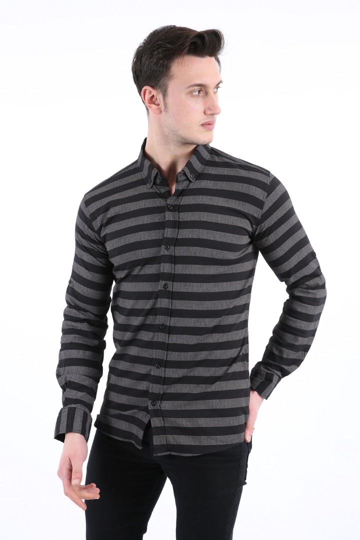 Erkek Günlük Çizgili Full Likralı Gömlek 1 Erkek Günlük Çizgili Full Likralı Gömlek