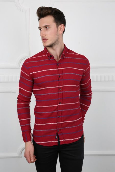 Erkek Günlük Kalın Çizgili Gömlek