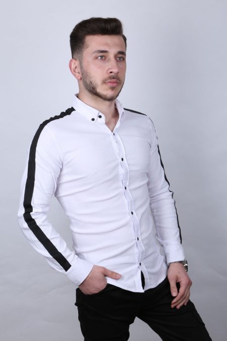 Erkek Günlük Kolları Çizgili Gömlek