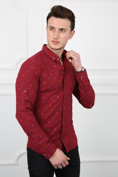 Erkek Günlük Nokta Desenli Gömlek