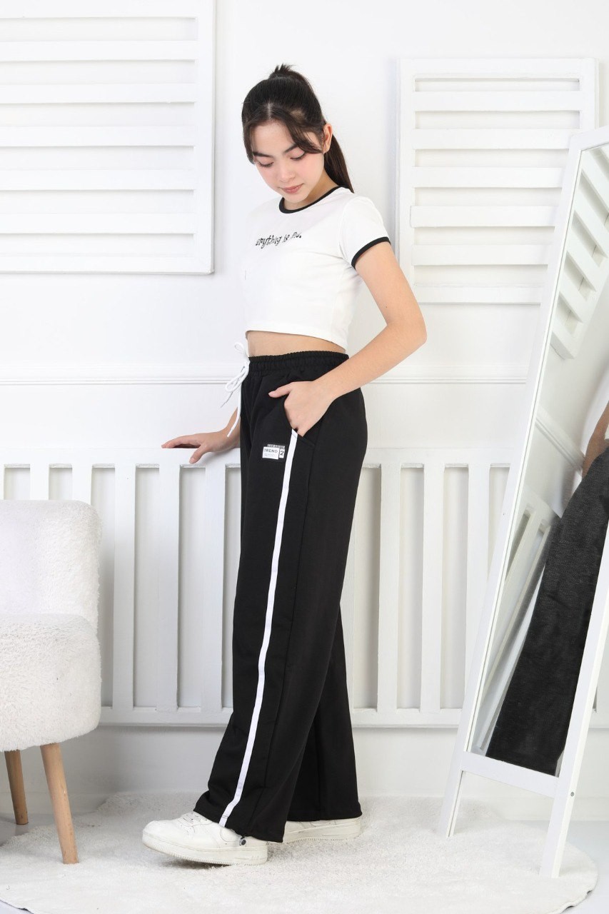 İki İplik Çizgili Kız Çocuk Eşofman Altı 3 İki İplik Çizgili Kız Çocuk Eşofman Altı - Görsel 3